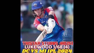 Tristan Stubbs Batting best Six vs mi  #cricket #ipl2024