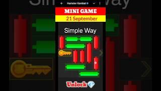 Hamster Kombat Mini Game 21 September Unlock Diamond  | 21 September Mini Game Hamster | #mini game