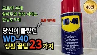 WD-40 다 필요없고, 이거보면 정리 끝! 뿌리고, 문지르면 화장실 청소하고 신발 세탁하고 집안 살림 모두 해결 (WD활용법)