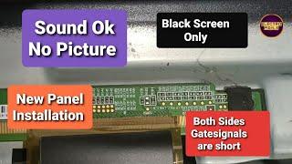 Samsung LED TV New Panel Installation|Sound Ok No picture|Panel Short Removal|BOE Panel