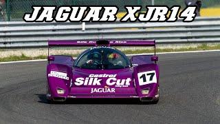 2x JAGUAR XJR-14 racing at Spa 2018