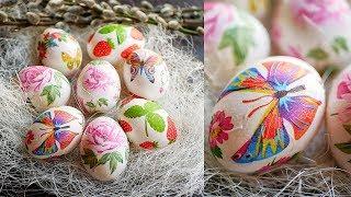 Как Украсить ПАСХАЛЬНЫЕ Яйца  ДЕКУПАЖ Салфетками How to Decorate Easter Eggs