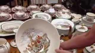 Antique China, Spode Fox Hunt hunting by Herring