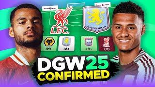 DOUBLE GAMEWEEK 25 CONFIRMED (PLUS CHIP STRATEGY CHAT)