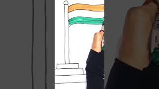 How to Draw India Flag drawing Independence day #shorts #learnforkids