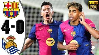 Barcelona vs Real Sociedad 4-0 Highlights & All Goals 2025  Lewandowski Goal