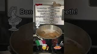 Italians don’t break their spaghetti before putting it in pot #pastalavista • DontPlayWithThat.com