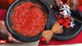 How to make hot ghana pepper sauce which you can pair with kenkey , Banku , braised rice / 辣椒