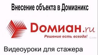 Внесение объекта в базу "Домианикс"