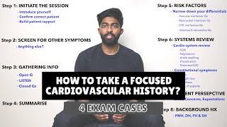 How to take a FOCUSED cardiovascular history? | 4 exam cases