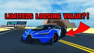 LIMITEDS ARE LOOSING VALUE IN Car Dealership tycoon?! *NEW FARMING SCRIPTS?!* | Mird CDT