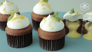 레몬 커드 초코 컵케이크 만들기 : Lemon Curd Chocolate Cupcake Recipe | Cooking tree