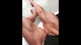 FBB Julia Caceres flexing shredded quads