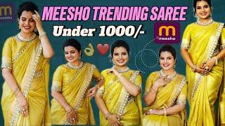 "Unveiling the Latest Trending Tissue Sarees Under ₹1000 on Meesho! | Affordable & Stylish Saree ️