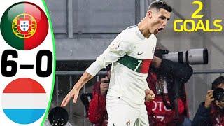 Portugal vs Luxembourg 6-0 - All Goals & Highlights 26/03/2023  Ronaldo 2 Goals