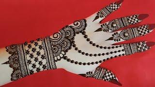 Simple jewellery mehndi design|| new stylish back hand mehndi design|| latest easy mehndi design||