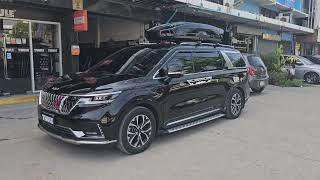 Kia Carnival กล่องวางของบนหลังคารถ thule roofbox motion xt xl + แร็คหลังคา thule ตรงรุ่น ไม่เจาะรถ