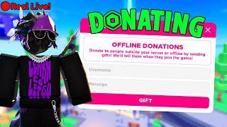 LIVE100 Robux Spin Wheel to Viewers! PLS DONATE LIVE Goal 3M RSD |#roblox #live #plsdonate