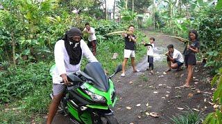 KITA PER4NG DENGAN ORANG MISTERIUS NAIK MOTOR NINJA, RAMA PAKE SENJ4T4 PELEP4H PIS4NG