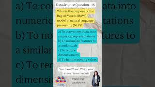 Data Science and Machine Learning quiz - 48 #machinelearning #datascience #artificialintelligence