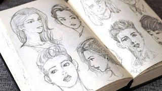 【柯小逸】摸鱼 看照片画大头 人物速写练习1  .Portrait sketching exercises