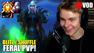 High Rated Feral Druid Shuffles / Blitz PvP (FULL VOD)