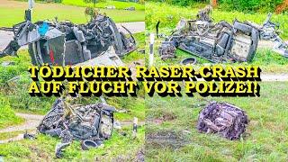 +++ FLUCHT VOR POLIZEI ENDET IN TÖDLICHEM RASER-CRASH +++ Schreckliche Zerstörung auf Bundesstraße