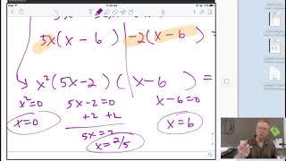 Pre-Calculus Ch. 1-1 Solving by factoring and square roots