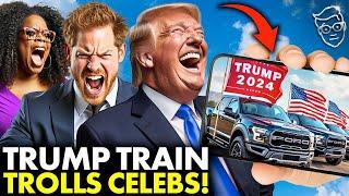 'Trump Train' TROLLS Meghan Markle, Prince Harry And Oprah, Libs RAGE At Caravan of MAGA Flags 