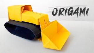 How to make Origami Bulldozer-Paper Art