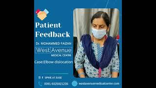 Patient review who recovered from Elbow dislocation through Dr.Mohmmad Faizan's treatment