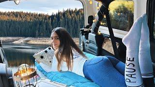 Solo camping & Mushrooms Hunting on the Forest mountain Lake | ASMR Adventure with my Car