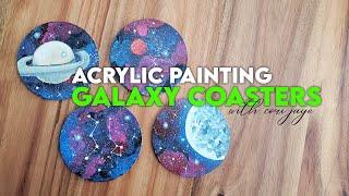 Celestial Galaxy Coasters | Acrylic Painting for Beginners | How to Paint a Galaxy