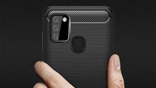 Samsung Galaxy A21S Carbon Case | Ultra Slim Fiber Rubber Cover