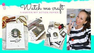 ️ 5 Weihnachtskarten mit Papier von ACTION I Watch me craft I DIY I Annilis Welt ️