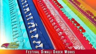 Saree tassels work Diwali Festival orders finished | Bhuvana's creation | Saree Khukhu