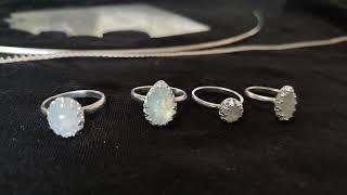 Beautiful Moonstone rings Sterling silver completely hand made #jewellery