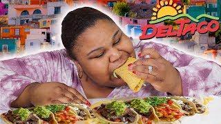 DEL TACO REVIEW| tacos mukbang| eating show| prissy p