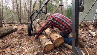 Off Grid Cabin Project....Cutting logs, Pulling Stumps and my new log arch!