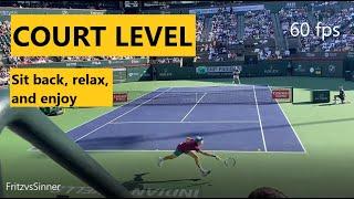 Taylor Fritz vs Jannik Sinner COURT LEVEL Indian Wells 2023 Quarter-final