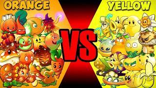 All Plants ORANGE vs YELLOW Battlez - Who Will WIn? - Pvz 2 Team Plant vs Team Plant