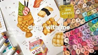 draw with me - trying out cheap 200 colors marker set ft. ohuhu