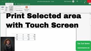 Print selected area with touch screen in Excel