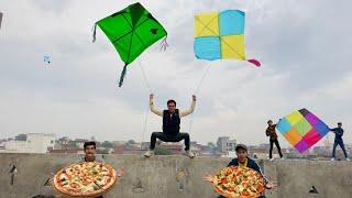 Kite Vs 3 Pizza  Challenge | Gudda