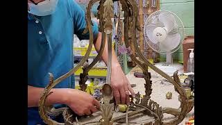 ANTIQUE BRASS CHANDELIER REPAIR