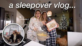 having a sleepover with my little sister *holiday edition* | ice skating, night out, movies