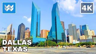 [4K] Downtown Dallas, Texas USA - Virtual Walking Tour & Travel Guide  Binaural City Sounds