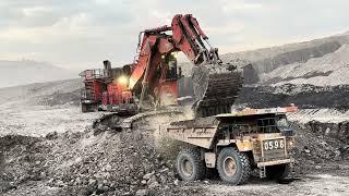 HITACHI EX2600 vs LIEBHERR R9350 MINING EXCAVATOR MOVIES || OPEN PIT COAL MINING NON STOP 2 HOUR