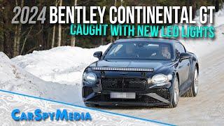 2024 Bentley Continental GT Facelift Prototype Spied Winter Testing With New LED Lights