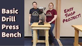 BASIC Drill Press Bench | Rolling Drill Press Stand | Shop Projects | Beginner Woodworking